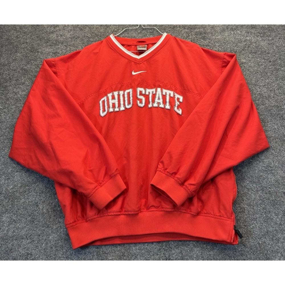 Vintage Nike Team Ohio State Buckeyes Windbreaker Men's Medium Red Pullover